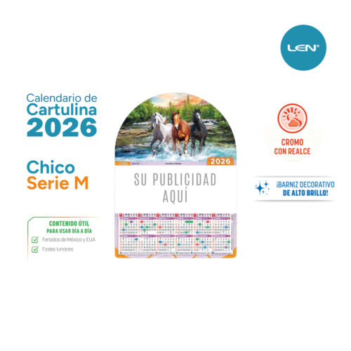 Calendario Cartulina Chico LEN Serie M 17x23 cm Personalizado Diseño Gratis