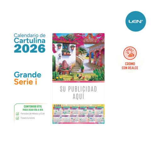 Calendario Grande LEN Serie i 24.7x42.8 cm Personalizado Diseño Gratis